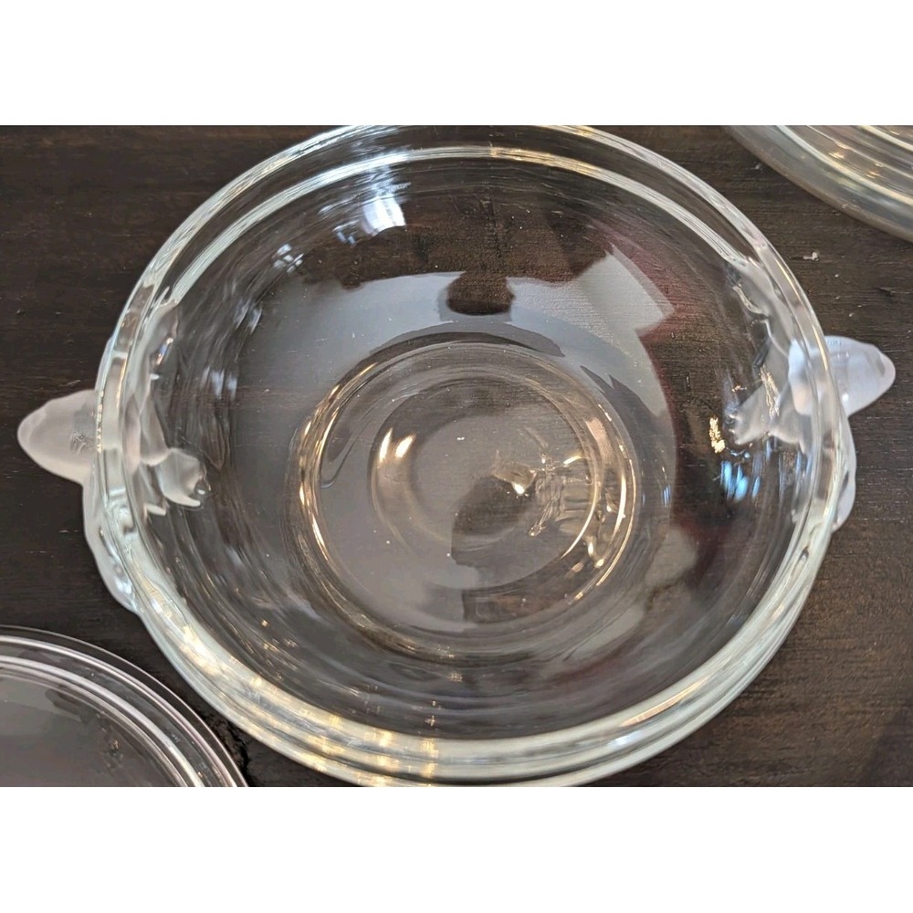 4 Bowl/Dish 1 Lid Set Vintage Mikasa Walther-glas Satin Rose Crystal 8/5" German - Picture 5 of 16